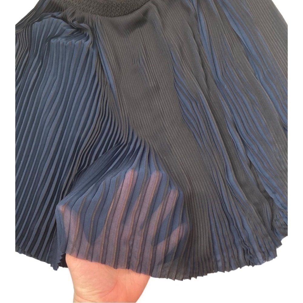 Stella Nova plisse accordion pleated black and navy sheer mini skirt - Picture 7 of 10